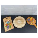 Collection of Wooden Decorative Serving Trays.