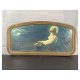 vintage framed religious print of Christ in the Garden of Gethsemane