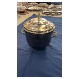 Silverplate Ice Bucket with Glass Insert