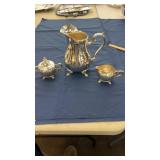Silverplate Picher with Creamer & Sugar