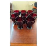 8 Ruby Red Juice Glasses