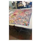 Vintage Handmade Quilt  AS IS NEEDS REPAIR