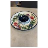 13" Gail Pittman Hand Painted Chip & Dip Bowl