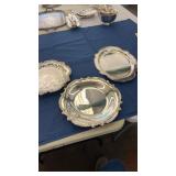 3 Silverplate Serving Trays