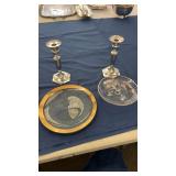 Silverplate Candlesticks with Serving Pieces