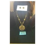 Stone Set Necklace and Earrings