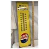 Vintage Metal Pepsi Advertising Thermometer