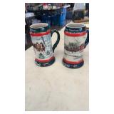 Pair of Budweiser Beer Steins