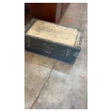 Vintage Naval Military Foot Locker Trunk Chest