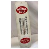 Vintage Metal Double Cola Advertising Thermometer