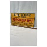 Vintage Kreso Dip for Livestock Advertising Sign