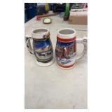 Pair of Budweiser Beer Steins