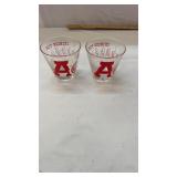 2 University of Alabama 1961 Football Glasses