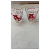 Pair of 1961 Alabama Football Drinking Glasses