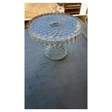 Vintage American Fostoria Cubist Cake Stand