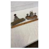 Pair of Vintage Desk Inkwell Sets