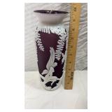 RARE 10" Fenton Cameo Art Glass Vase