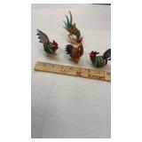 Fitz and Floyd Glass Chickens Roosters