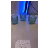 3 Fenton Glass Votive Candle Holders