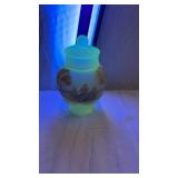 100th Anniversary Fenton Uranium Glass Ginger Jar
