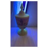 Fenton Hand Painted Burmese Uranium Glass