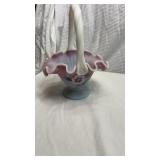 2004 Fenton Burmese Art Glass Basket
