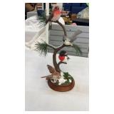 15" Tall Danbury Mint Winter Quartet Birds