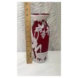 10" Fenton Fairy Sprite Cranberry Art Glass Vase