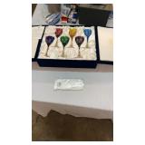 6 Faberge Odessa Hock Multi Color Wine Glass Set