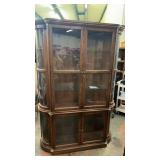 Curved Glass Curio Display Cabinet