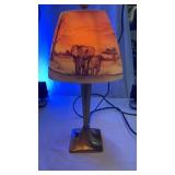 Beautiful Fenton Uranium Glass Burmese Lamp