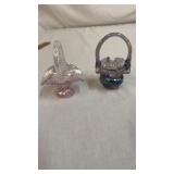 2 Fenton Art Glass Mini Baskets