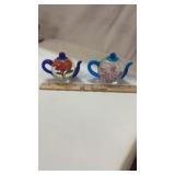 Dynasty Gallery Art Glass Teapot Paperweights