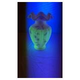 Fenton Uranium Burmese Arabella Floral Vase