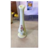 Fenton Uranium Burmese Art Glass Swung Vase