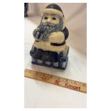 Blue & White Delf Santa Claus