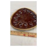 Hull Pottery Brown Drip Egg Plate