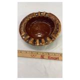 Hull Pottery Brown Drip Ashtray