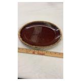 Hull Pottery Brown Drip Platter Plate