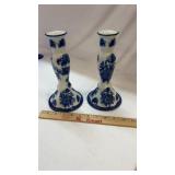 Blue & White Candlesticks Candle Holders