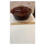 Hull Pottery Brown Drip Casserole Dish with Lid