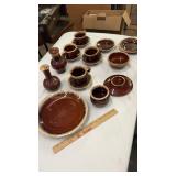 Group of Hull Pottery Brown Drip Dinnerware