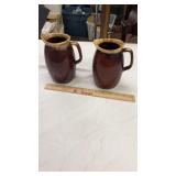 Hull Pottery Brown Drip Pitchers