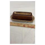 Hull Pottery Brown Drip Butter Dish