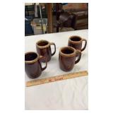 Hull Pottery Brown Drip Mugs