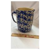 Vintage Blue & White Sponge Ware Pitcher