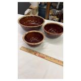 Hull Pottery Brown Drip Mixing Bowls