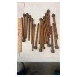 18 Wooden Textile Mill Bobbins Quills