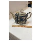 Very Pretty Blue & White Teapot with Birds