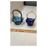 Pair of Glass Decorative Baskets
